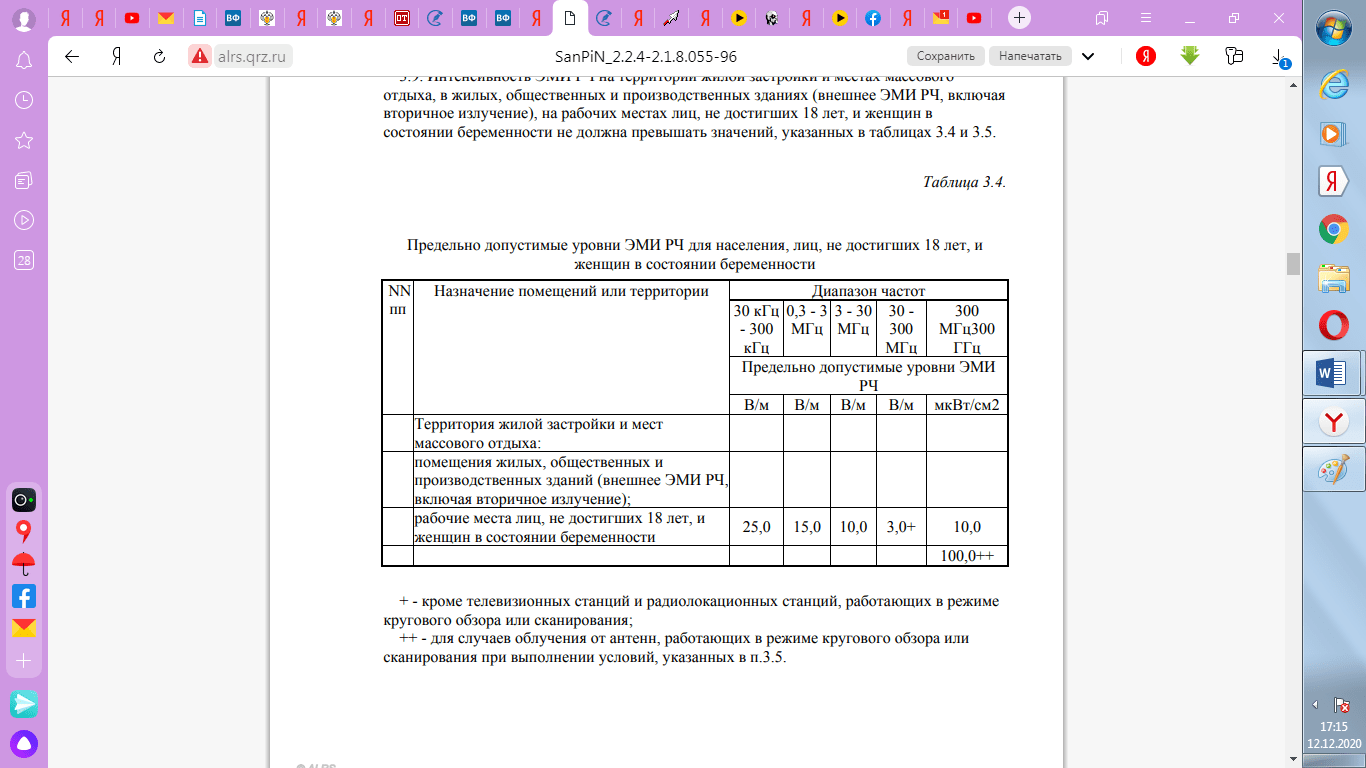 норматив для населения из санпина п.png